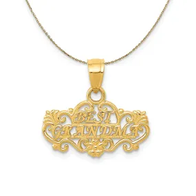 14k Yellow Gold Best Grandma Necklace