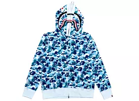 A Bathing Ape ABC Camo Double Shark Full Zip Hoodie in Blue xld