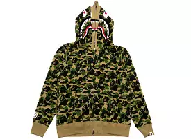 A Bathing Ape ABC Camo Double Shark Full Zip Hoodie in Green xld