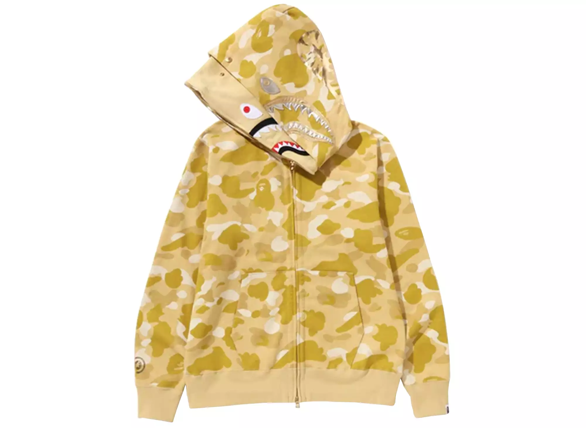 A Bathing Ape Color Camo Double Shark Full Zip Hoodie in Yellow xld