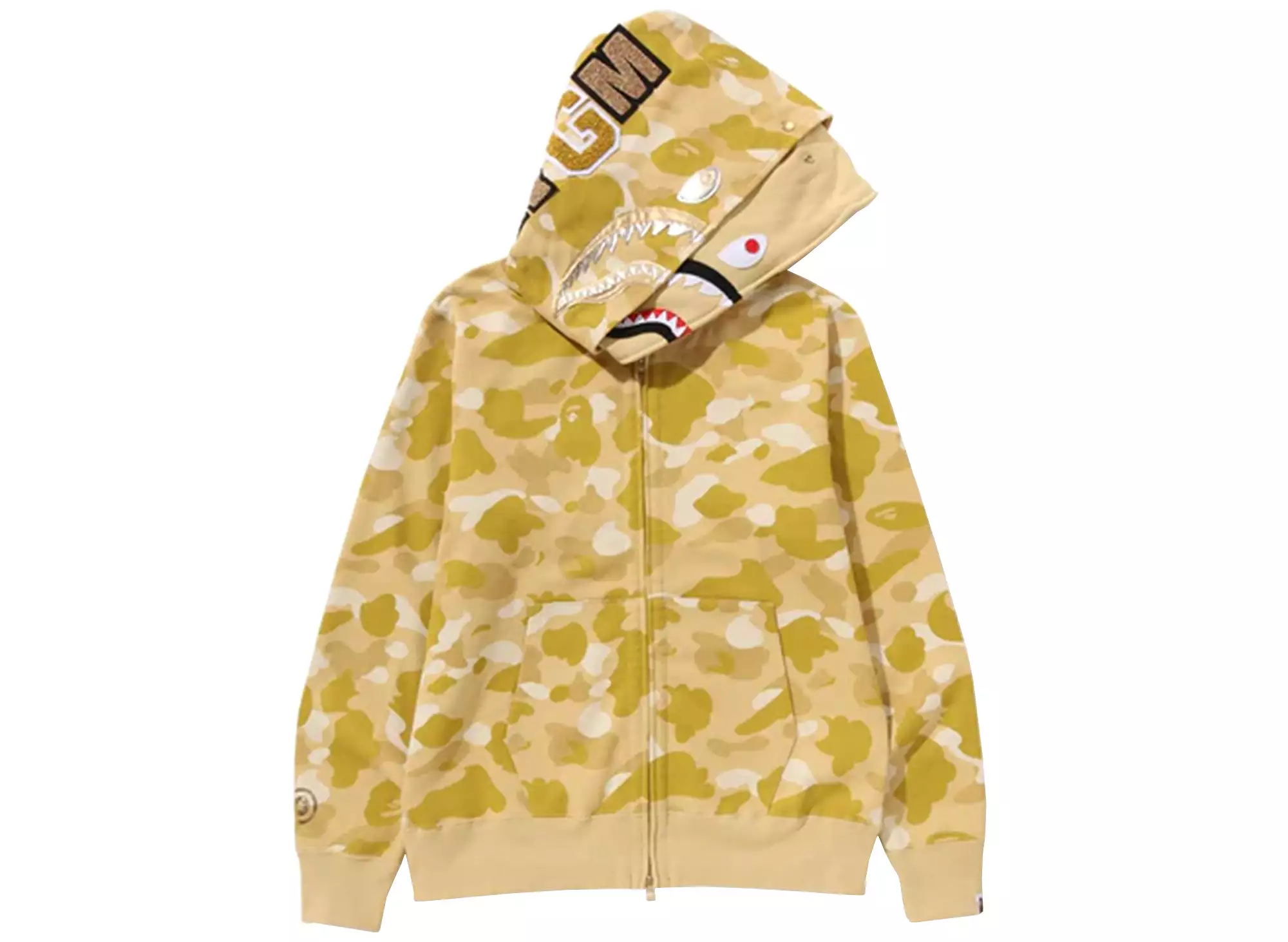 A Bathing Ape Color Camo Double Shark Full Zip Hoodie in Yellow xld