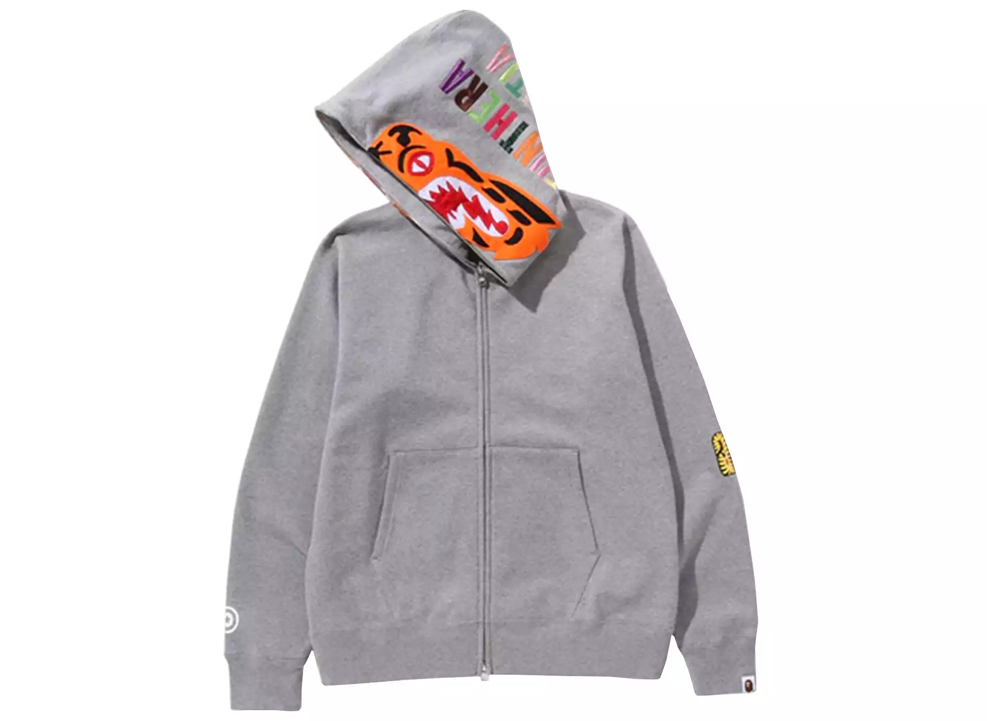 A Bathing Ape Tiger Full Zip Hoodie in Gray xld