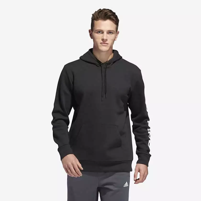 Adidas Originals Men's XXL Linear Fleece Hoodie - Black