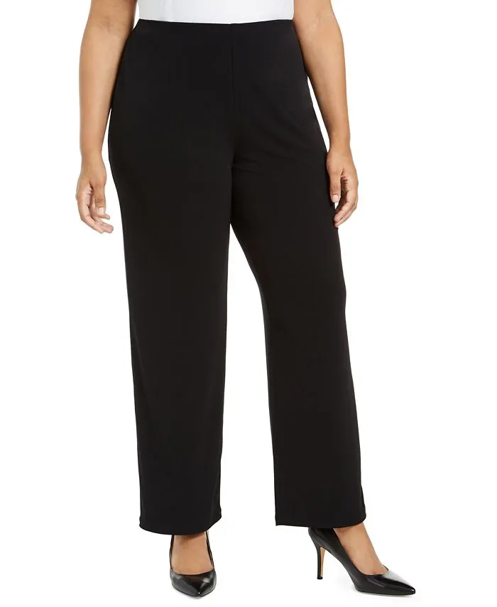 Alfani Women's Knit Wide Leg Pant Black Size 0X