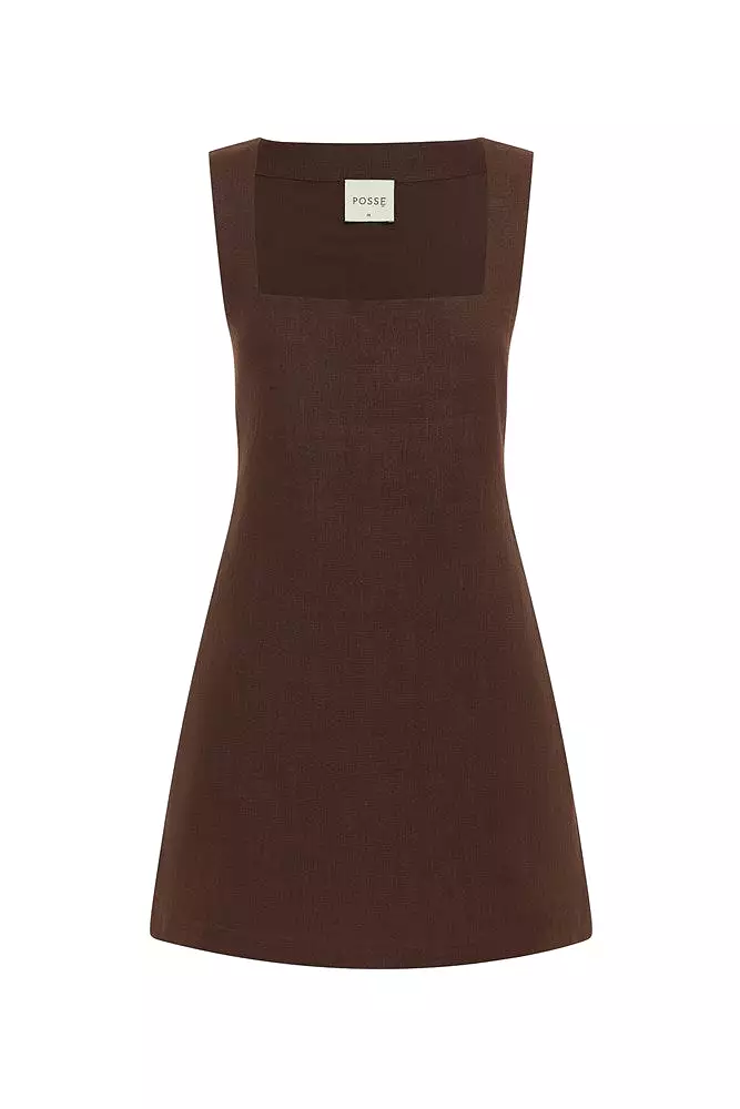 ALICE MINI DRESS - CHOCOLATE