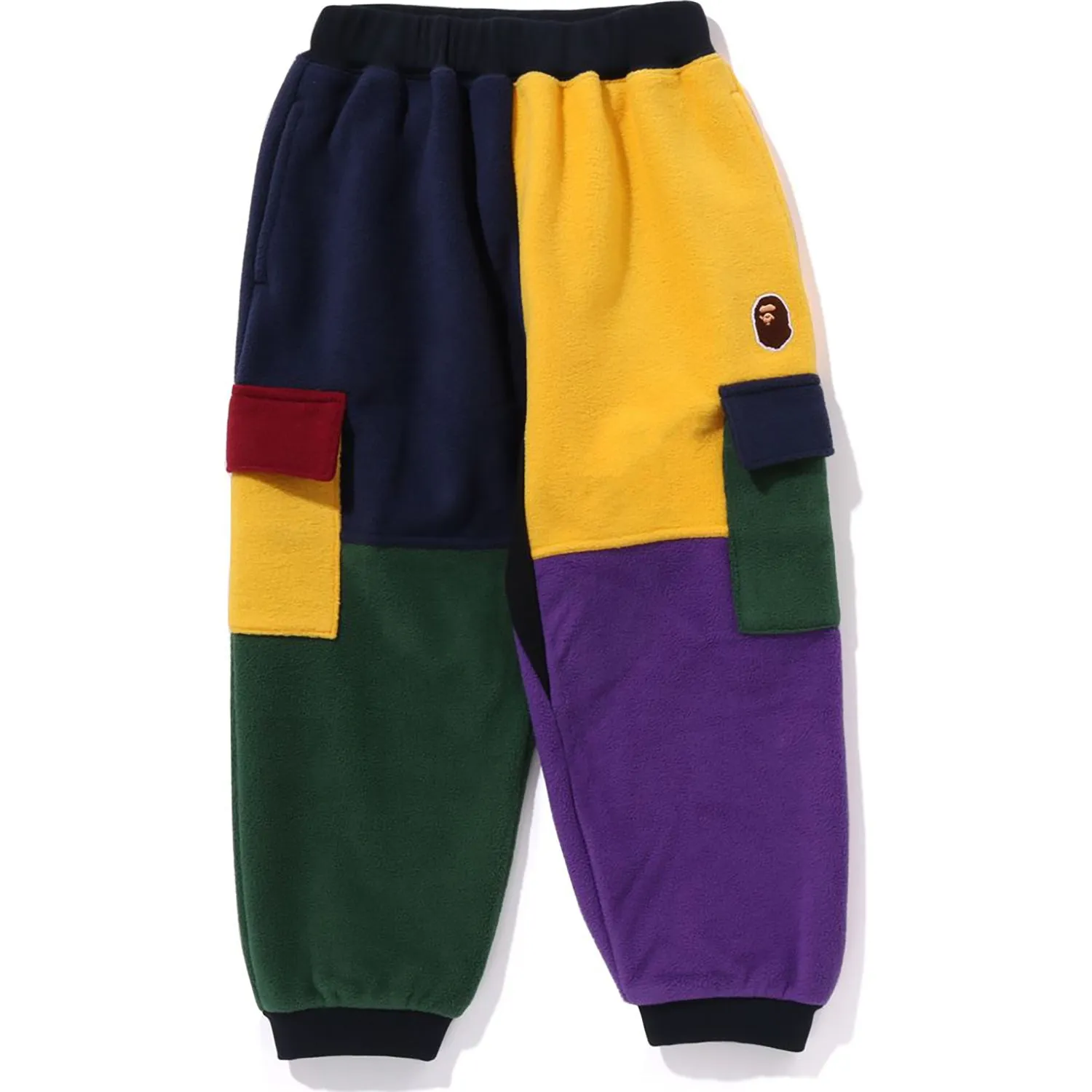 APE HEAD COLOR BLOCK FLEECE PANTS KIDS