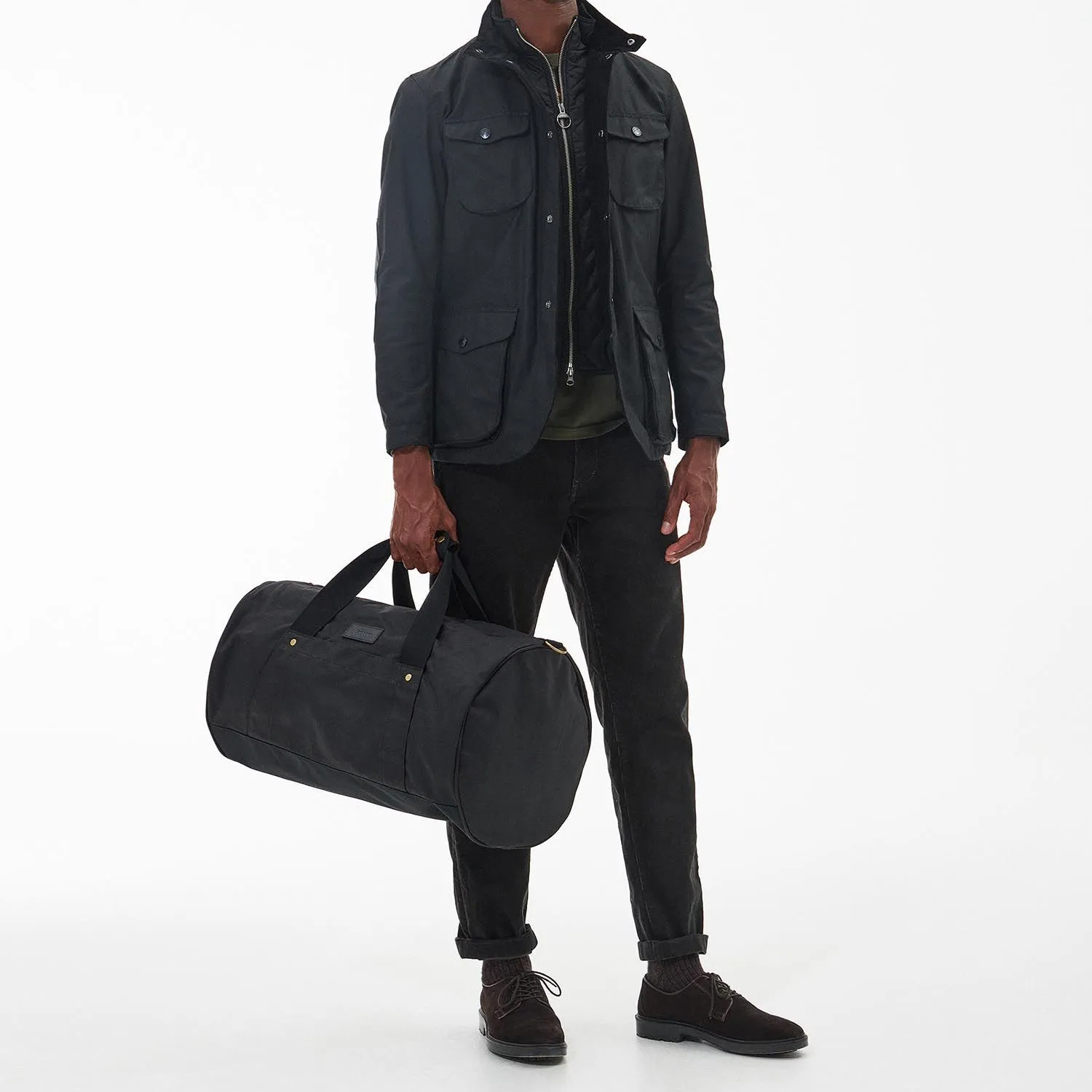 Barbour Explorer Wax Duffle Bag in Black