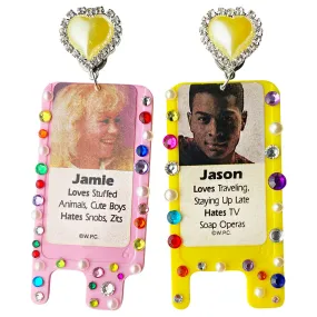 Bedazzled 1989 Date Line Charm Earrings