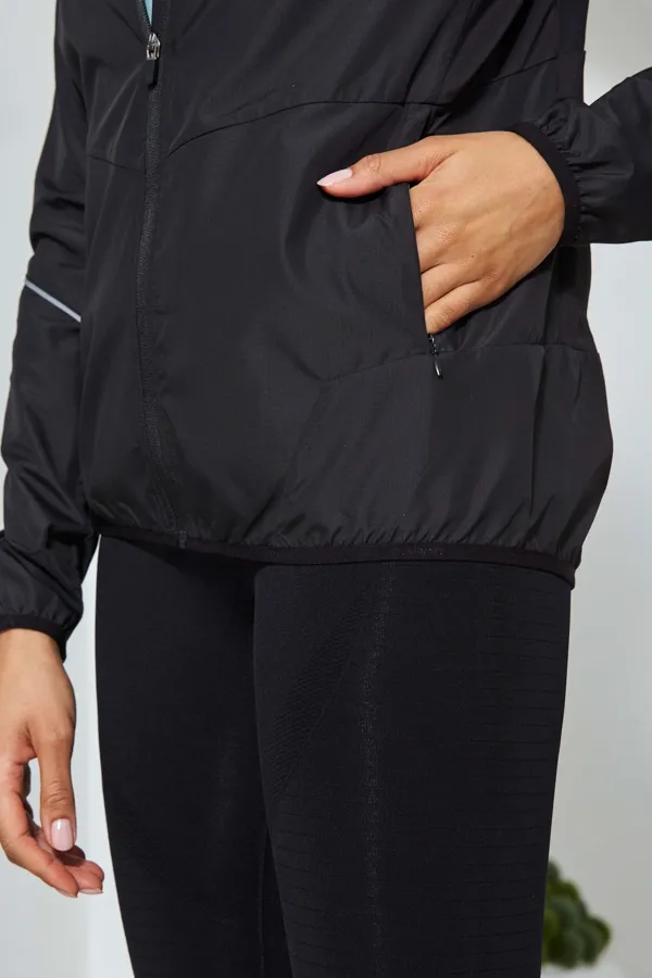 Black Motivate Activewear Zip Jacket With Pockets