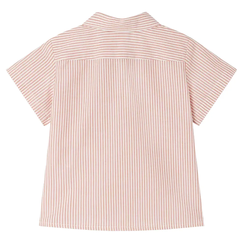 Bonpoint Baby Fredy Shirt Terracotta Stripes