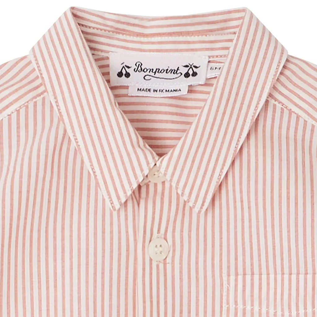 Bonpoint Baby Fredy Shirt Terracotta Stripes