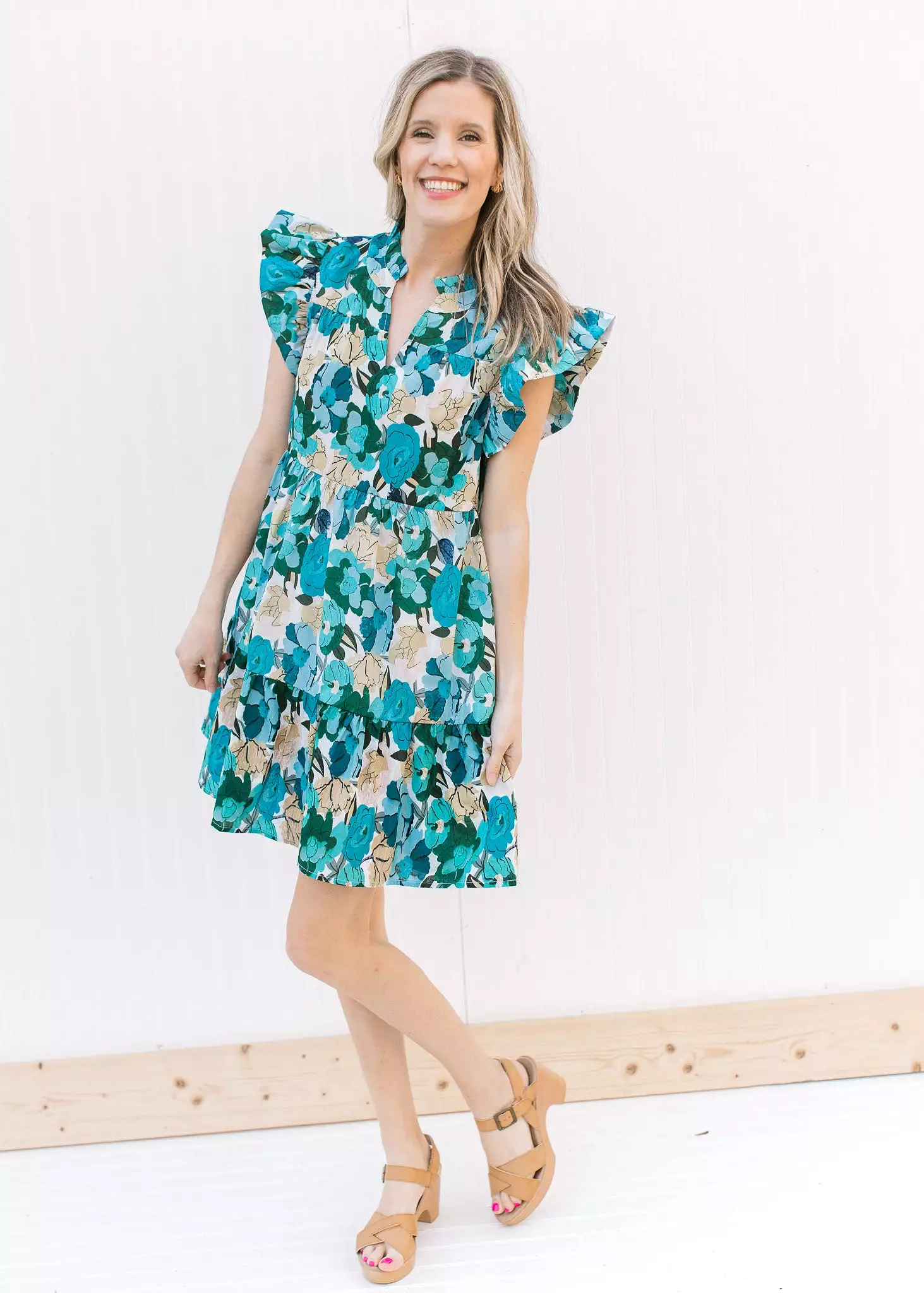 Brightest Blue Floral Dress