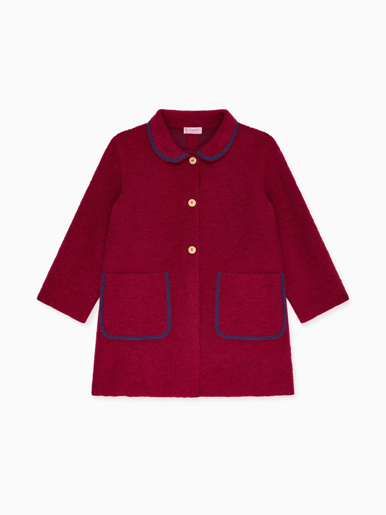 Burgundy Henrietta Girl Coat