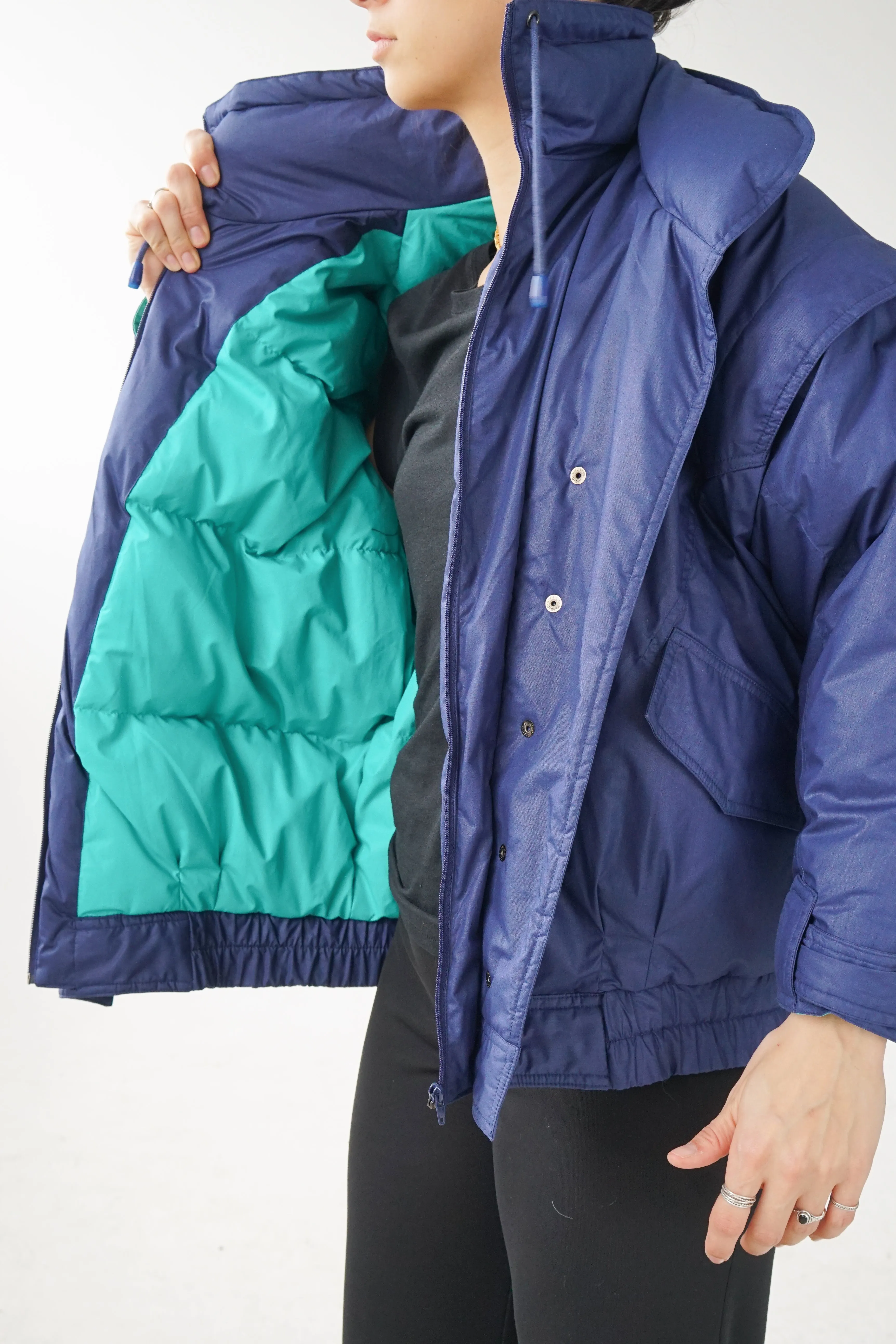 Canard manteau super puffer court bleu M