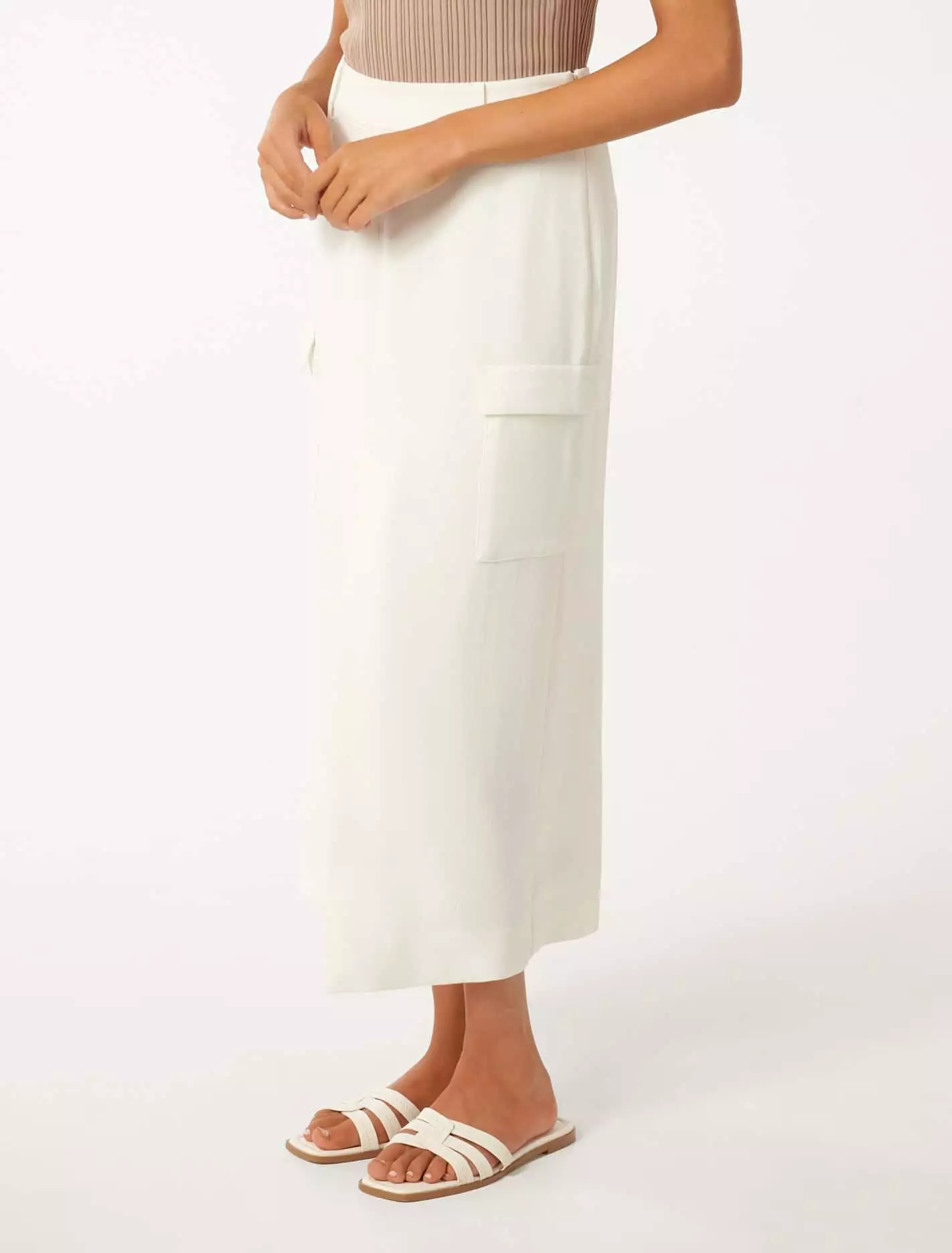 Carly Petite Cargo Midi Skirt