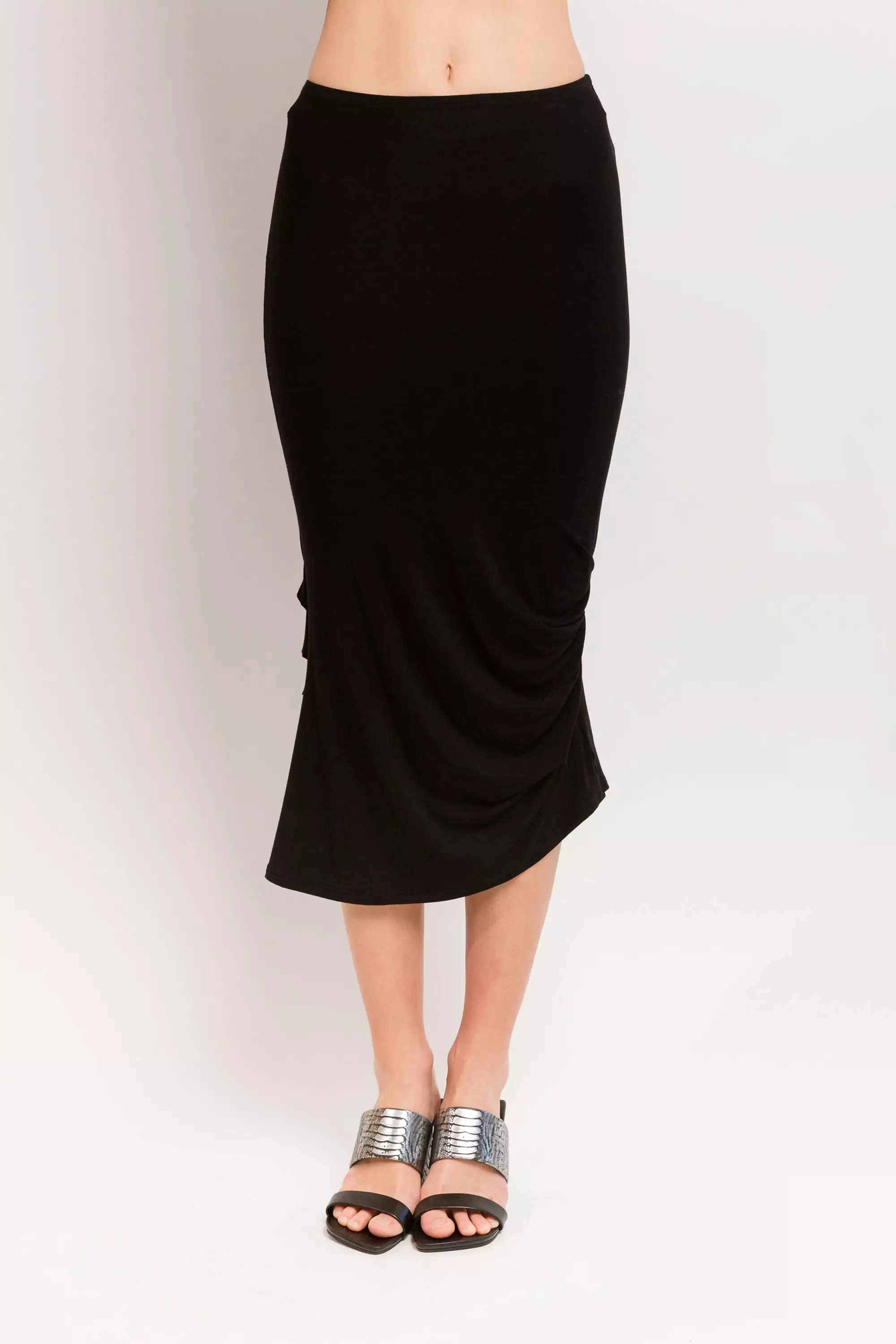 Caterpillar Long Skirt | Black Bamboo