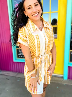 CeeCee Golden Yellow Shirtdress