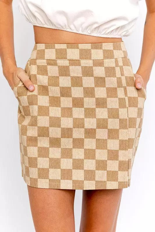 Checker Board Mini Skirt