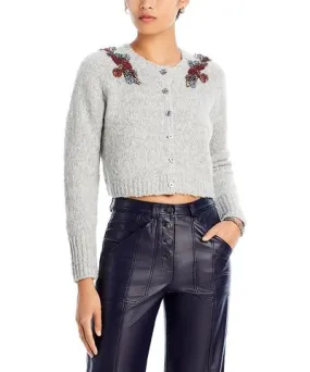 cinq a sept Diamond Daisies Embellished Cardigan