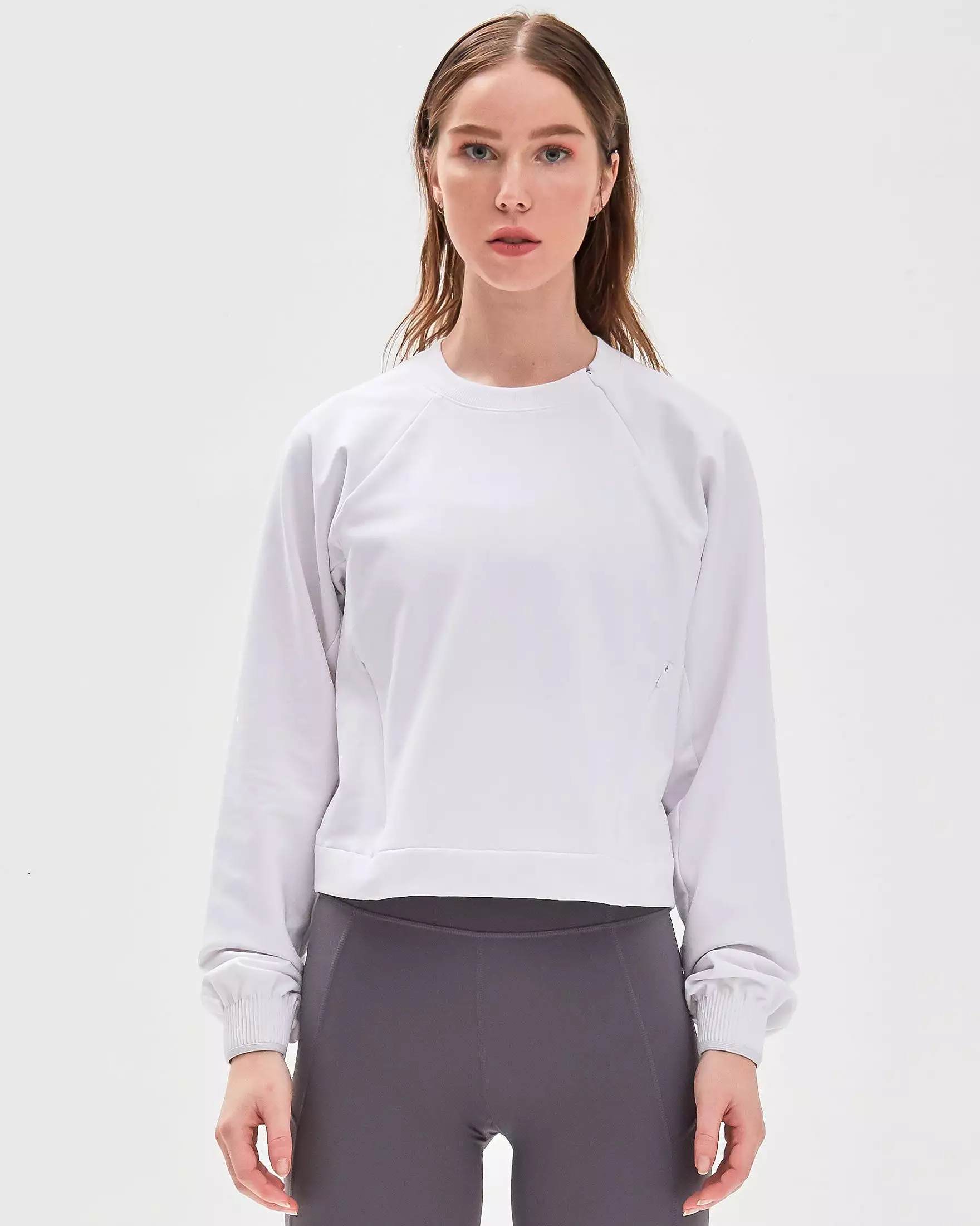 City Zip Crop Crewneck