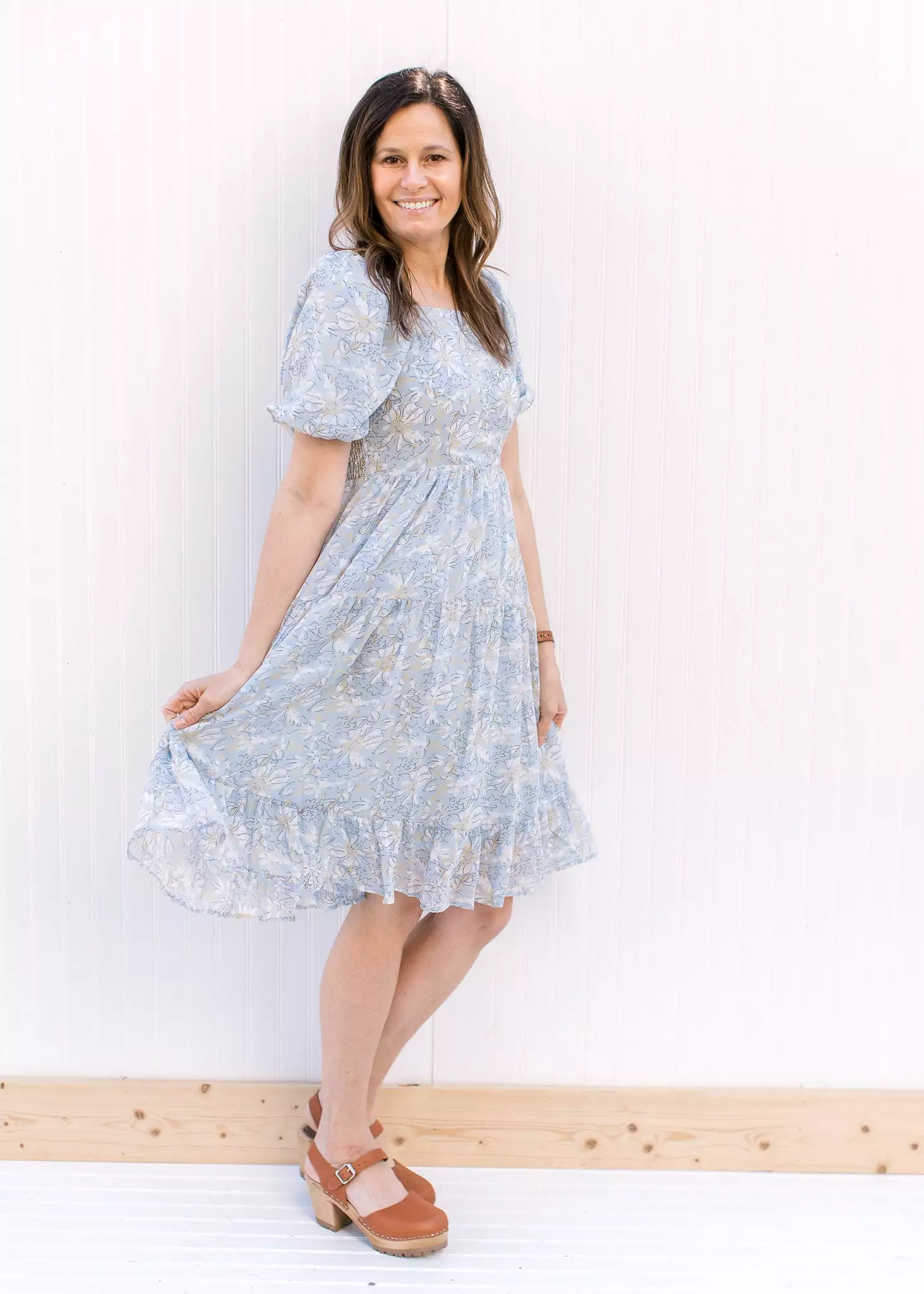 Cool Blue Floral Dress