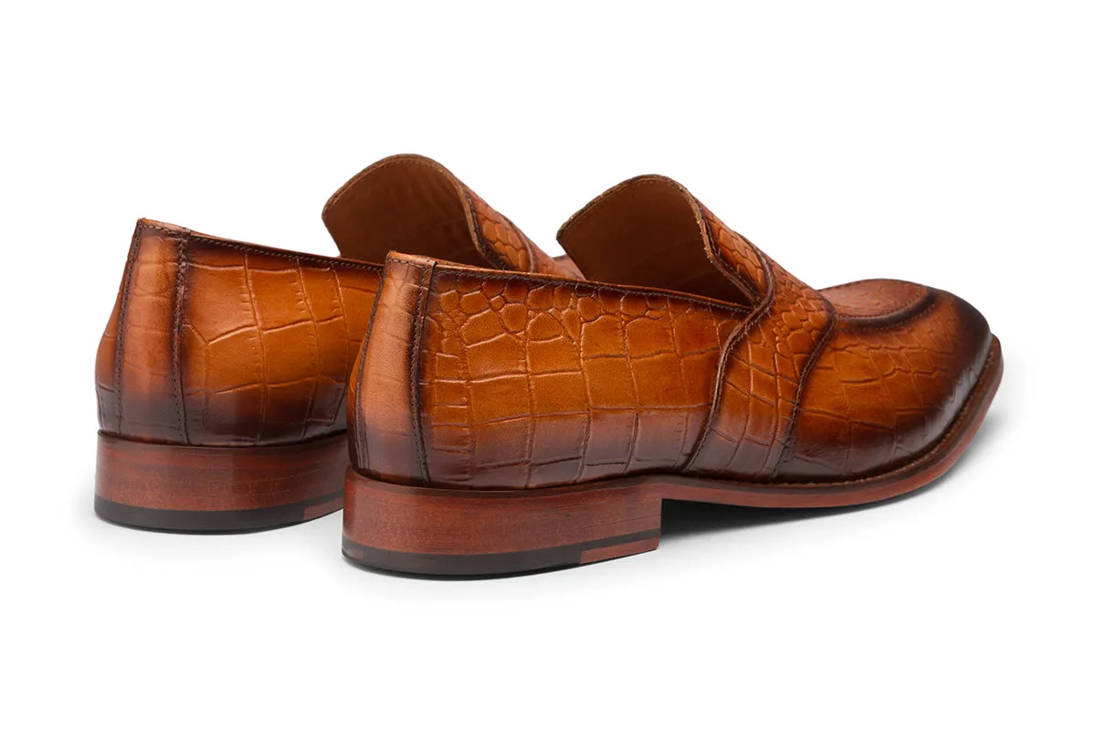 Croc Embossed with Saddle Loafer