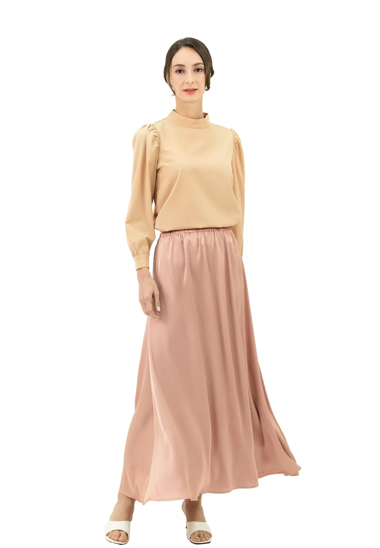 DAISY By VOIR Flowy Satin Maxi Skirt