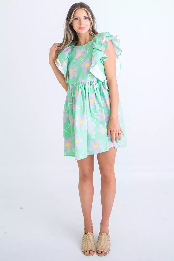 Daisy Ruffle Poplin Dress