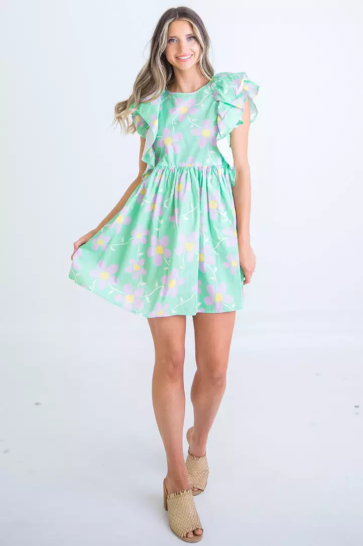 Daisy Ruffle Poplin Dress