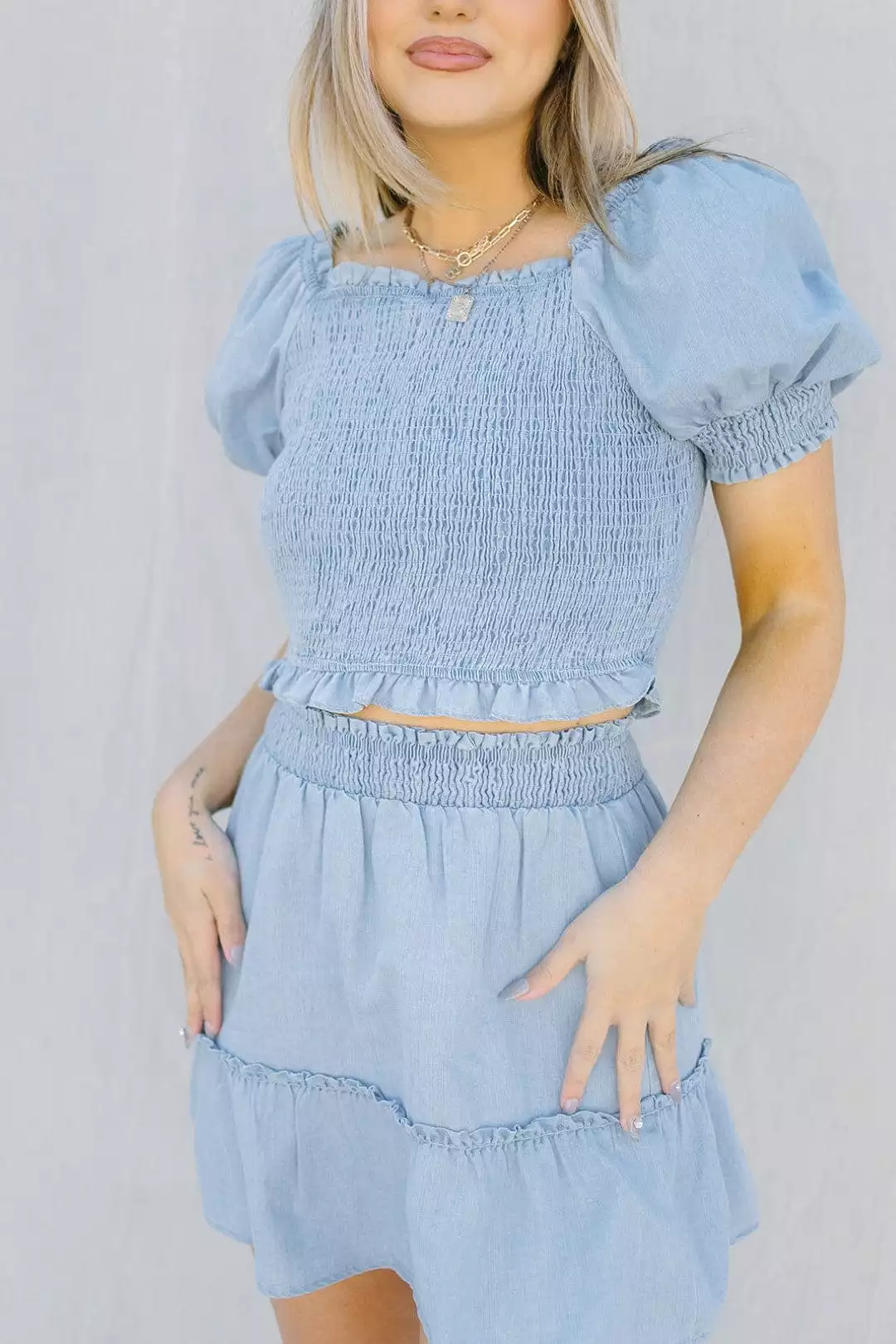 Denim Smock Set Skirt