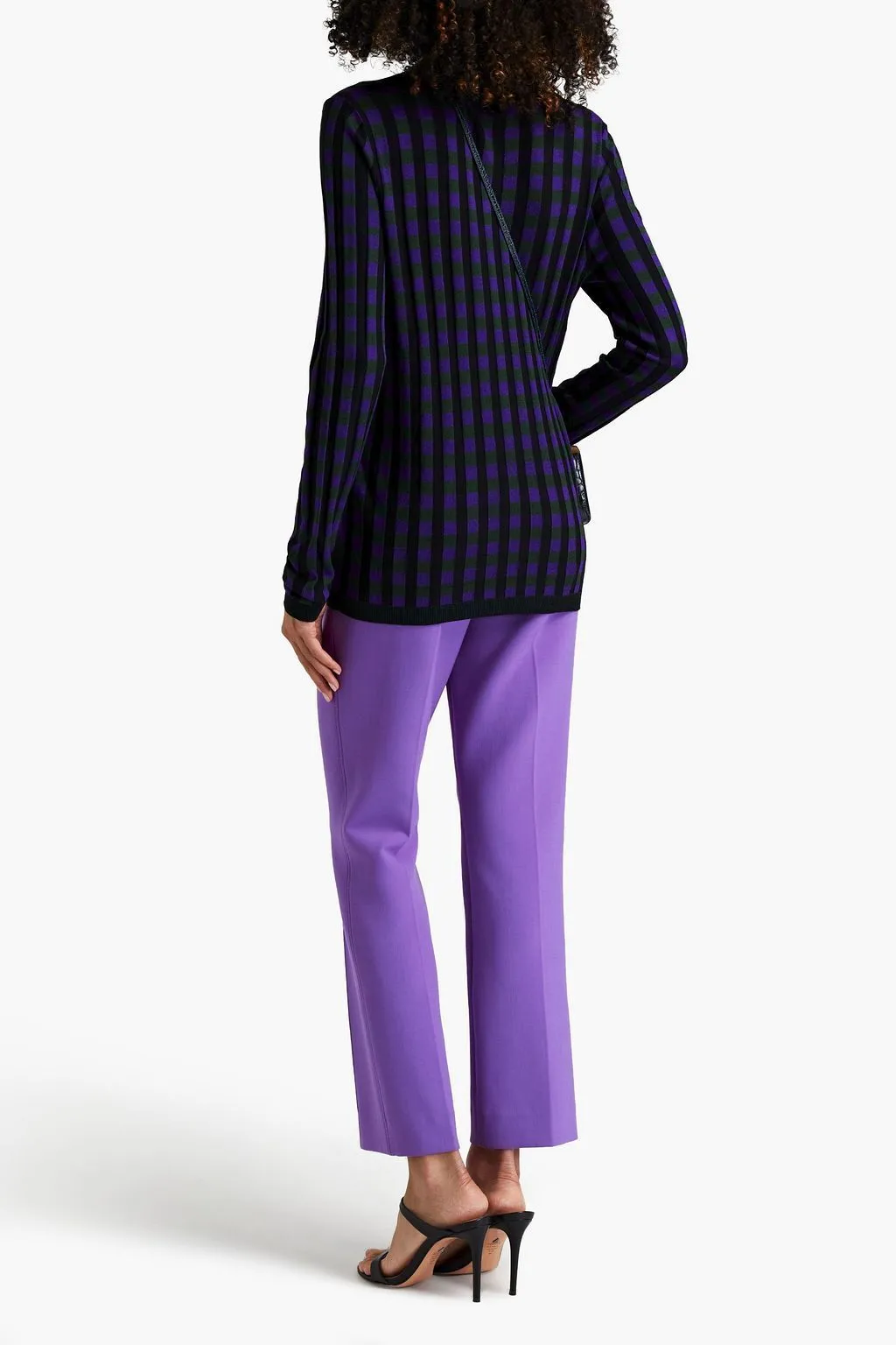 DIANE von FURSTENBERG  |Crew Neck Gingham Other Plaid Patterns Casual Style Rib