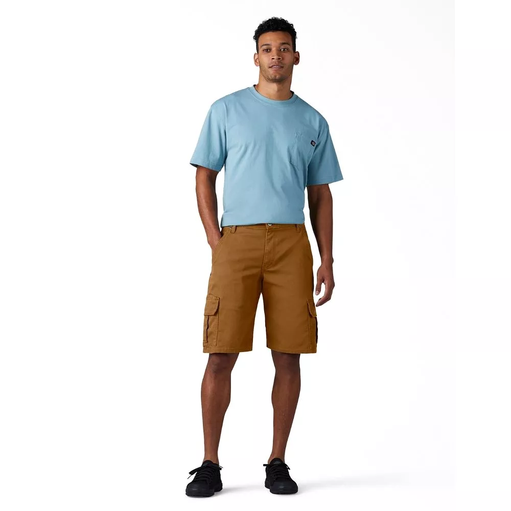 Dickies 11 Relaxed Fit FLEX Tough Max Men's Duck Cargo Work Shorts DX902 - Brown Duck