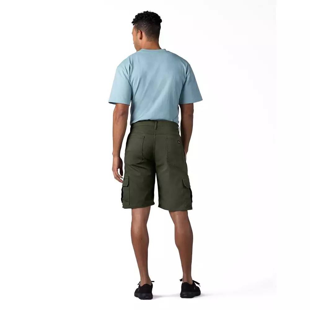 Dickies 11 Relaxed Fit FLEX Tough Max Men's Duck Cargo Work Shorts DX902 - Olive Green