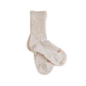 Double Face Mini Crew Socks Organic Cotton - Light Grey