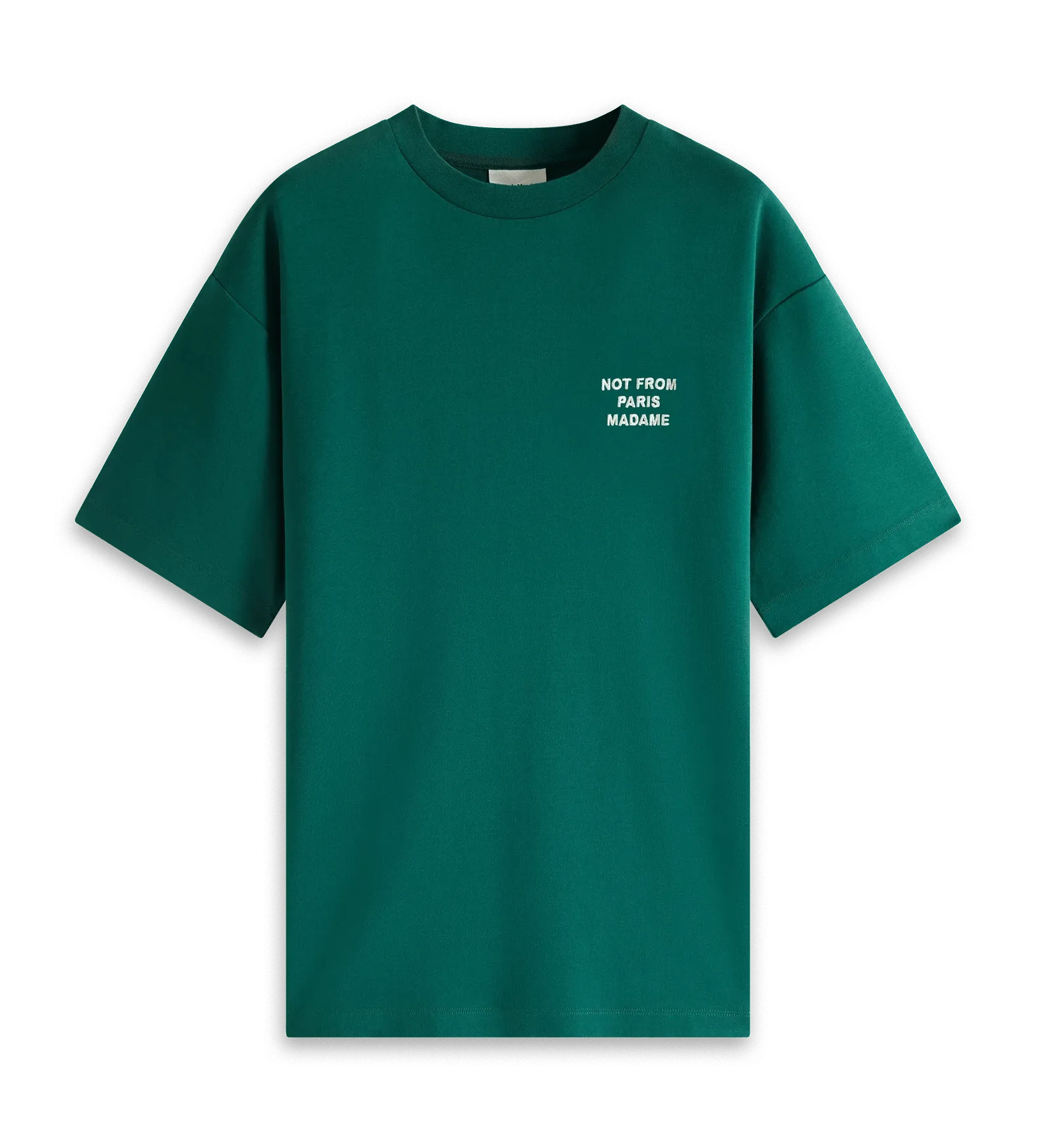 Drle de Monsieur - T Shirt vert à slogan brodé