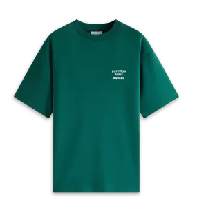 Drle de Monsieur - T Shirt vert à slogan brodé