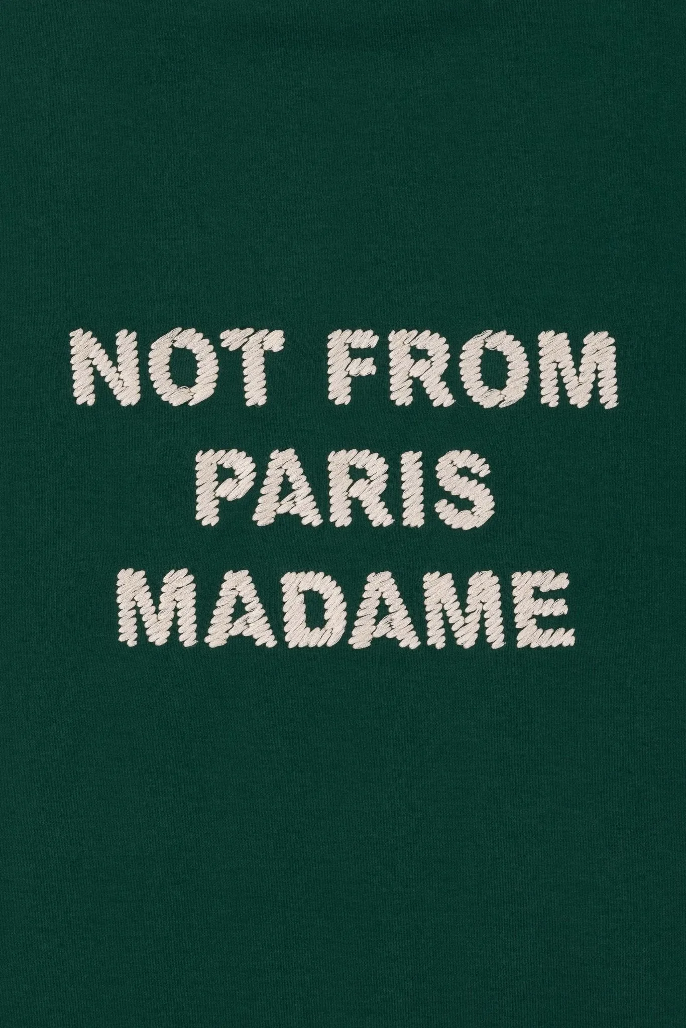 Drle de Monsieur - T Shirt vert à slogan brodé