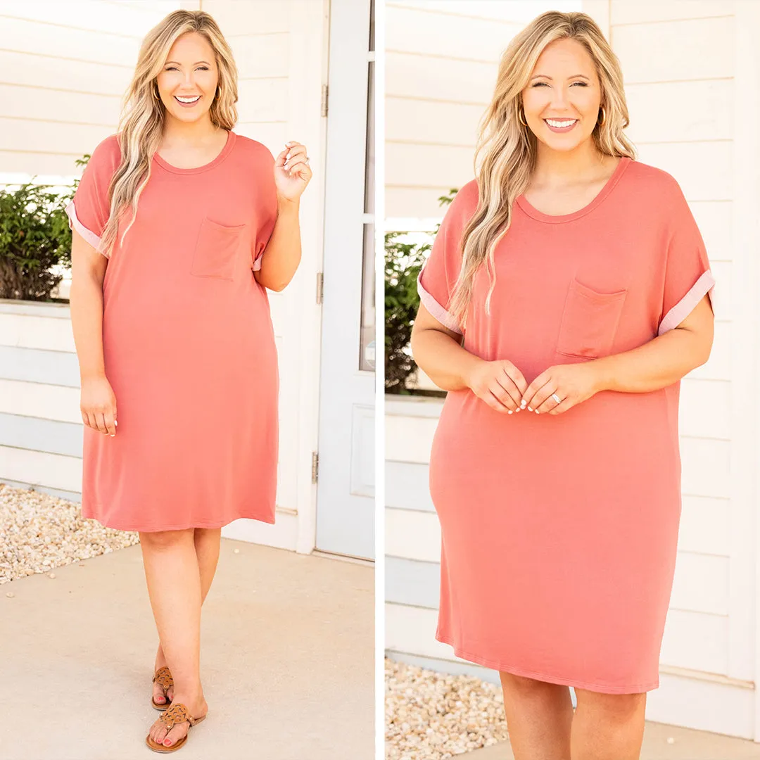 Early Weekend Dress, Coral