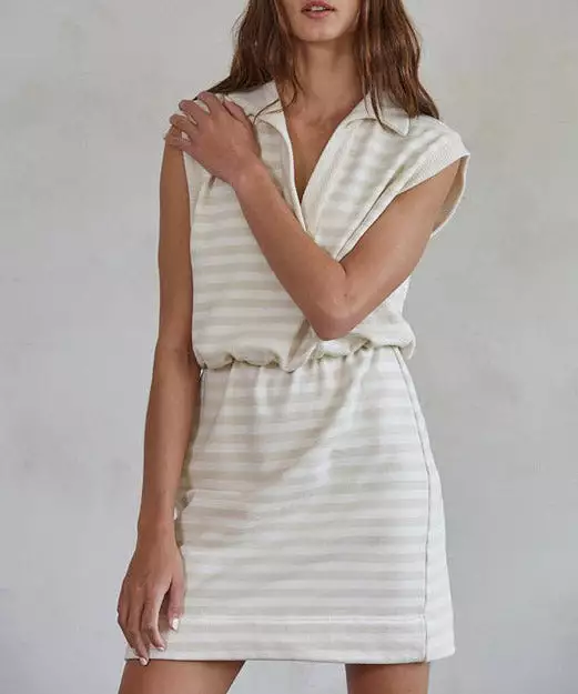 Erie Soft Stripe Dress - Natural