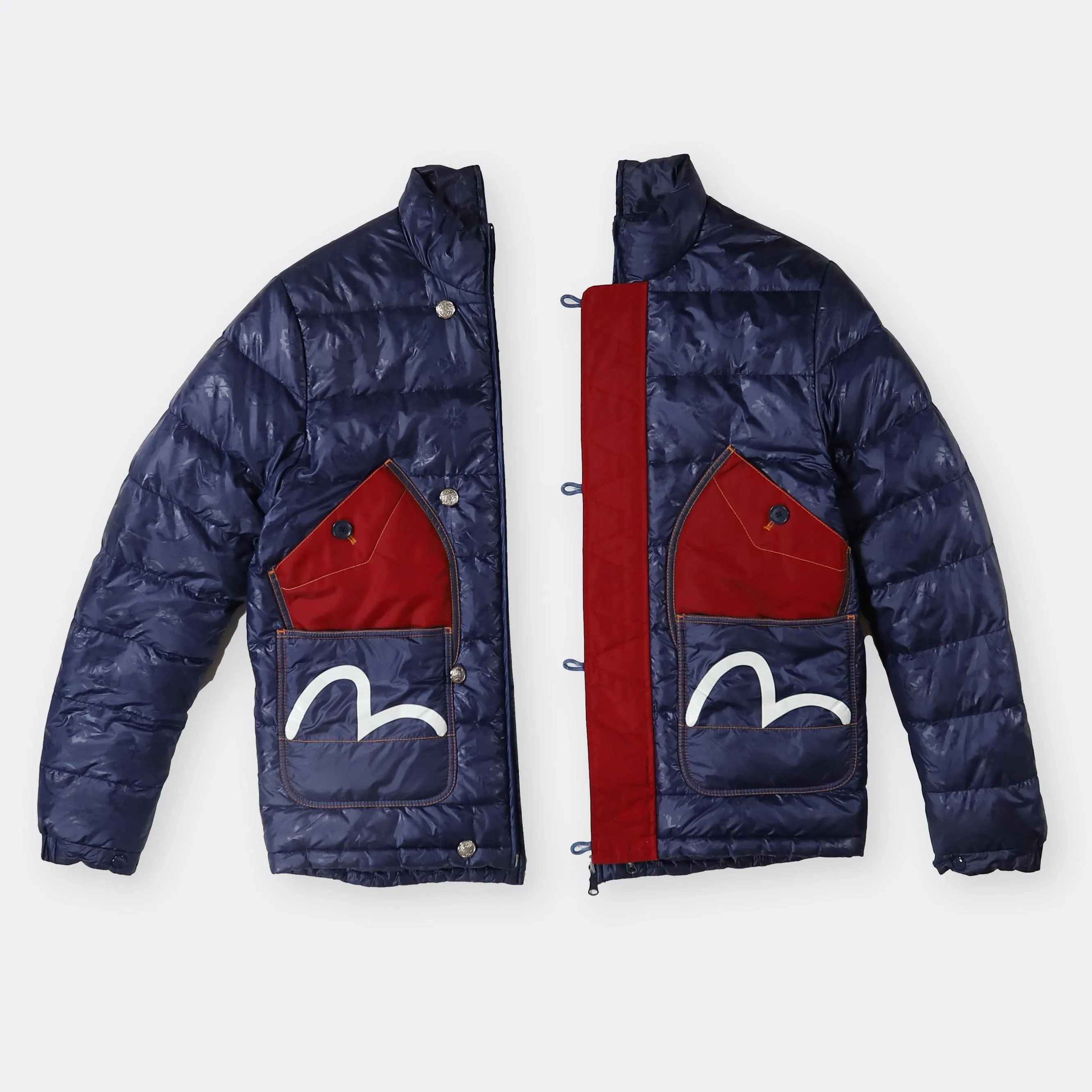 Evisu Vintage Reversible Puffer Coat - Medium