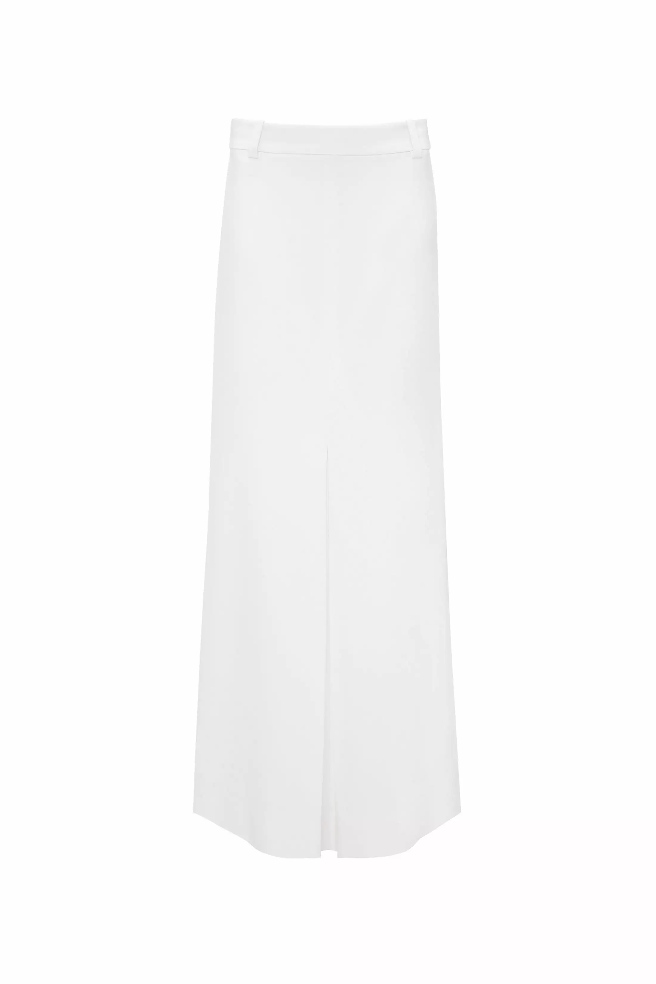 Exclusive Tailored Floor-Length Pleated Skirt In Ivory