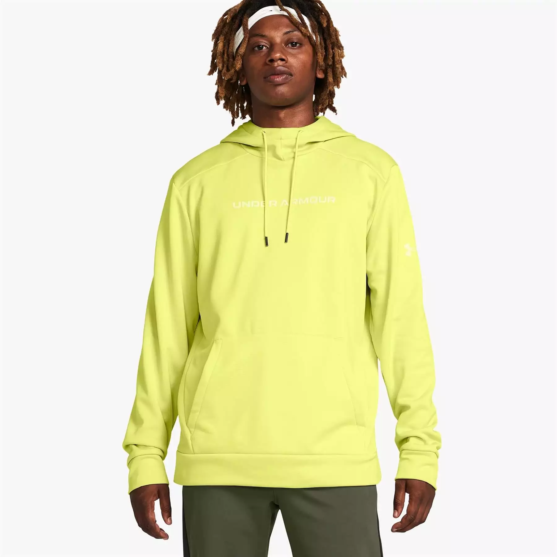 Fleece Graphic Hoodie Lime Yellow - AW23