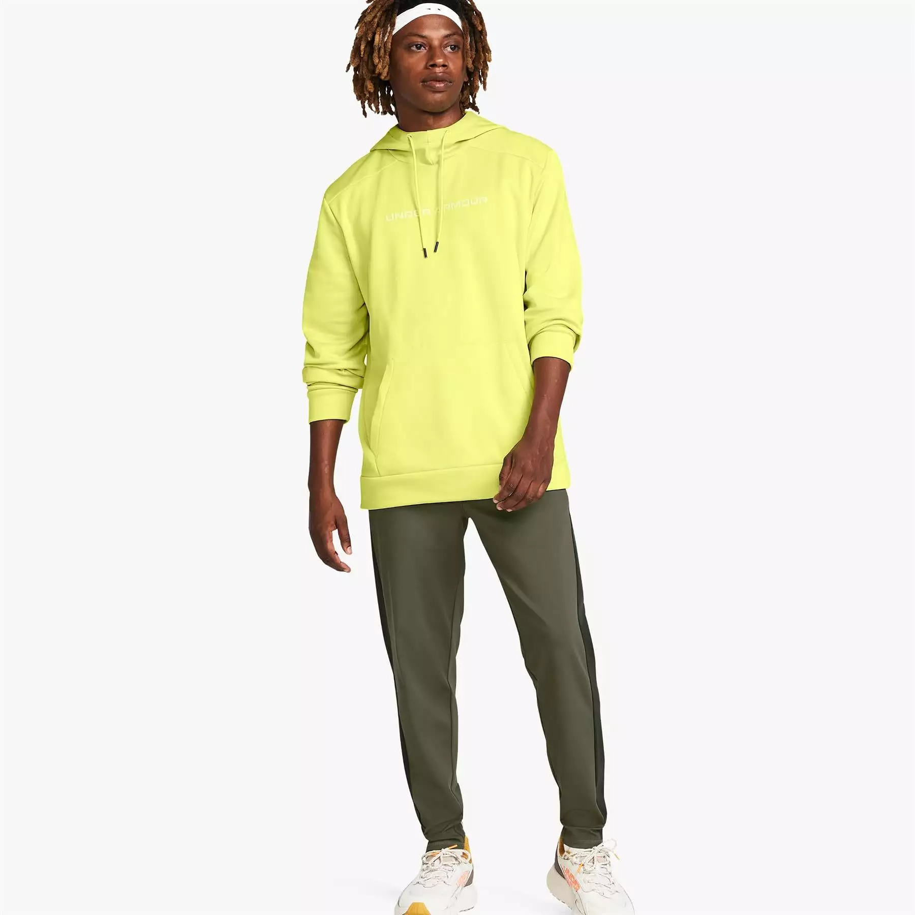 Fleece Graphic Hoodie Lime Yellow - AW23