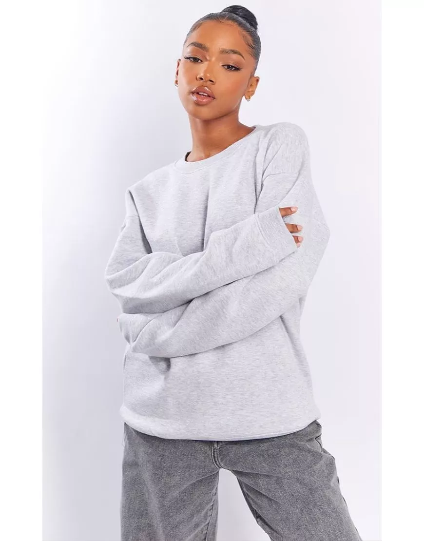 Fleece Pale Grey Sweatshirt PLT