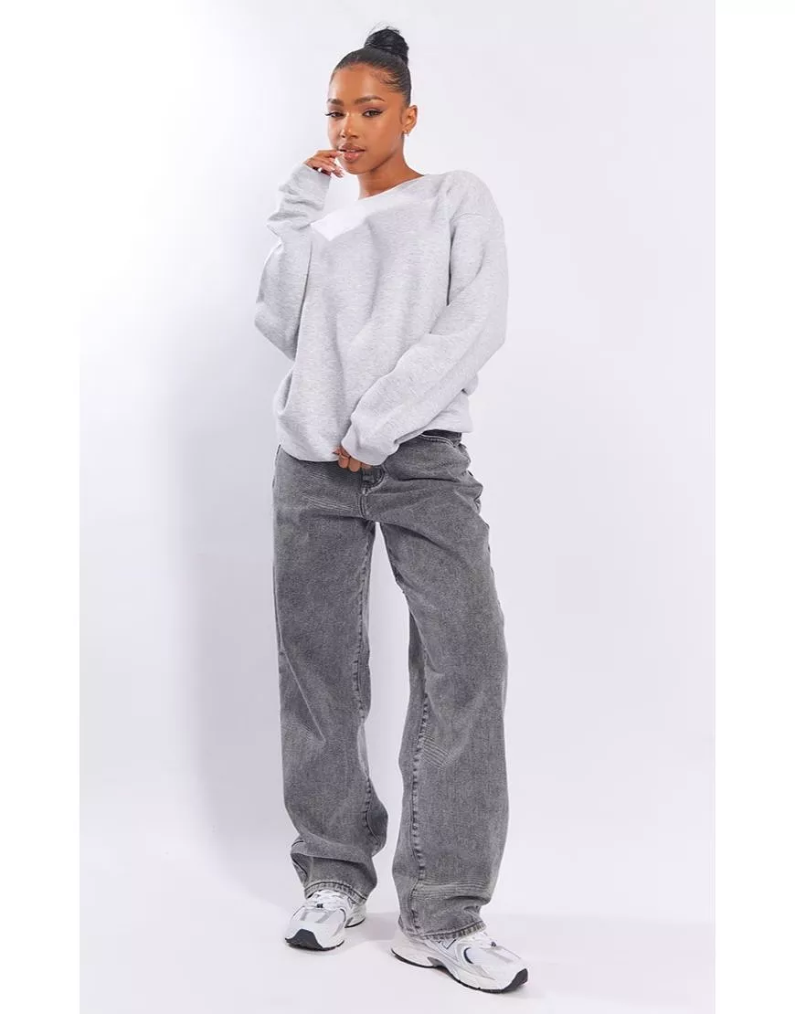 Fleece Pale Grey Sweatshirt PLT