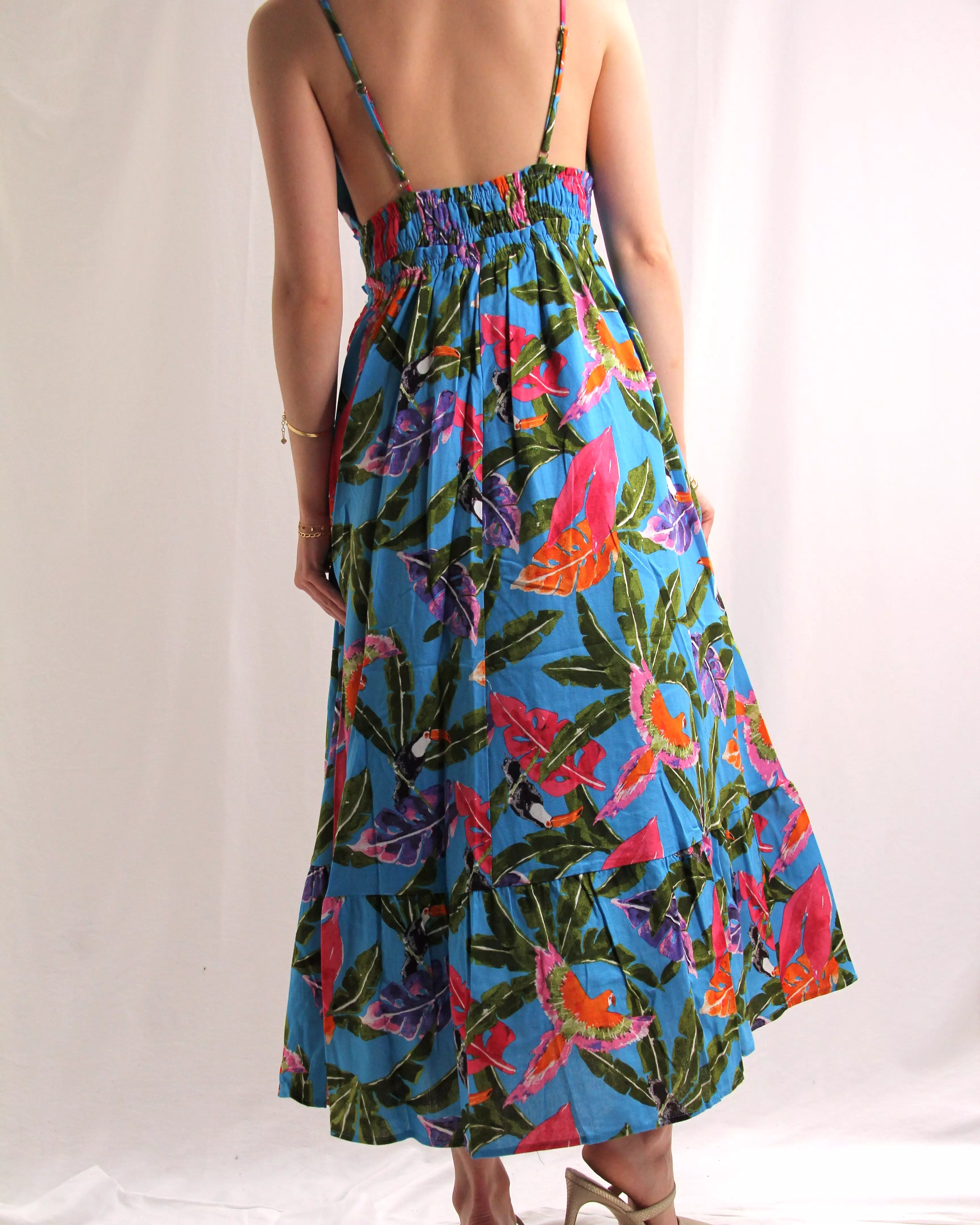 Floral Maxi Dress - Blue Multi