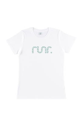 Floral Organic Runr T-shirt - White