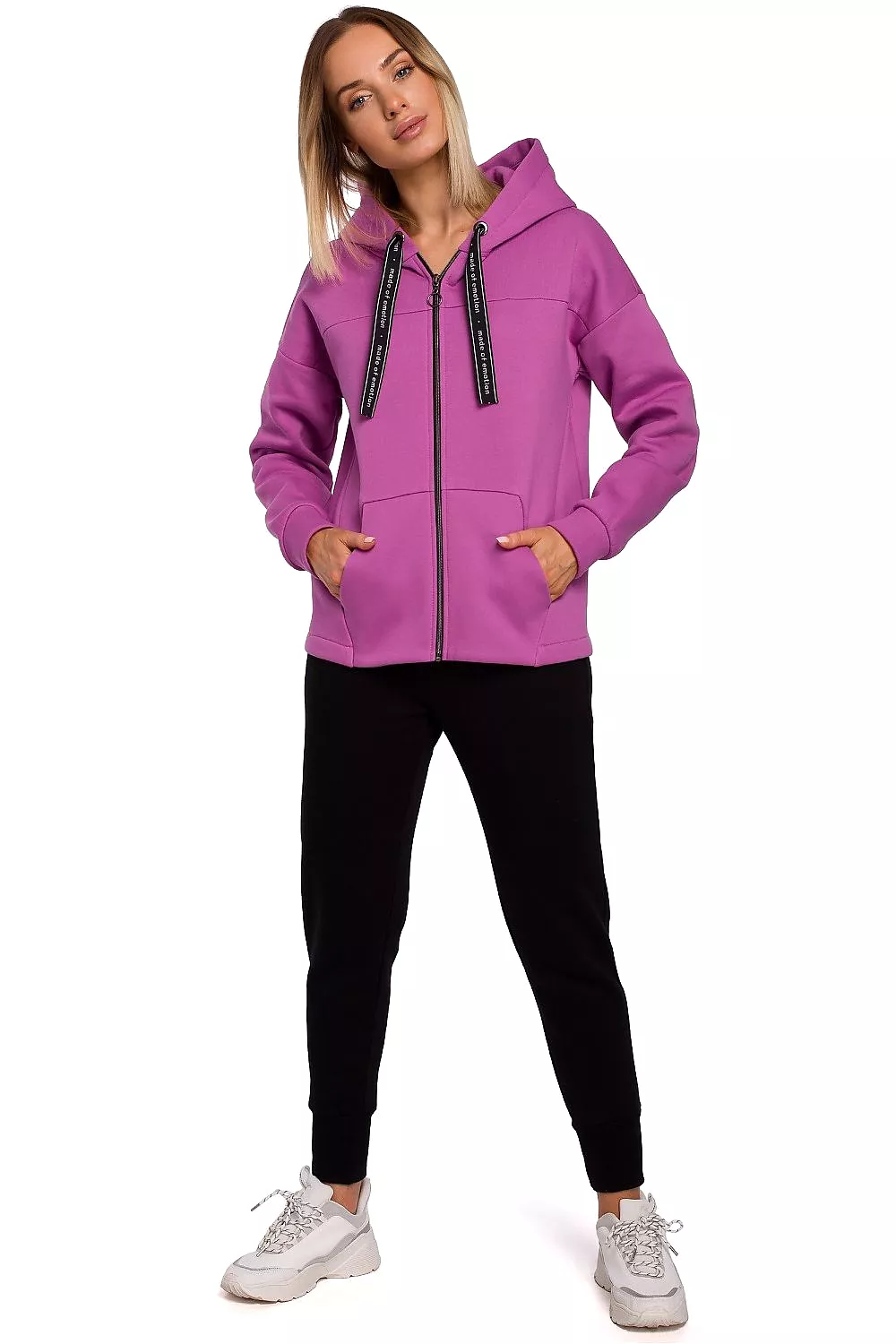 Fuchsia Full Zip Hooded Sweatshirt