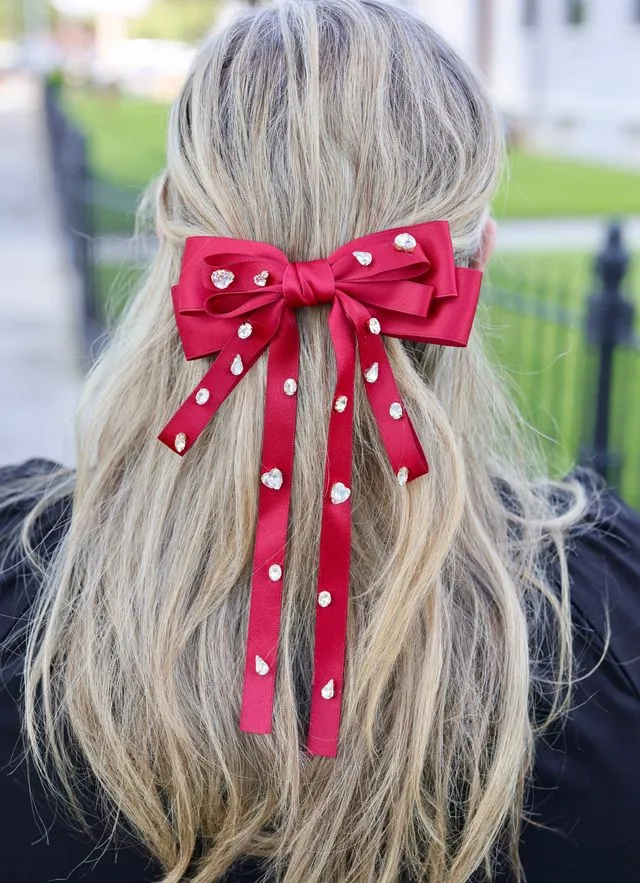 Futrelle CZ Hair Bow BURGUNDY