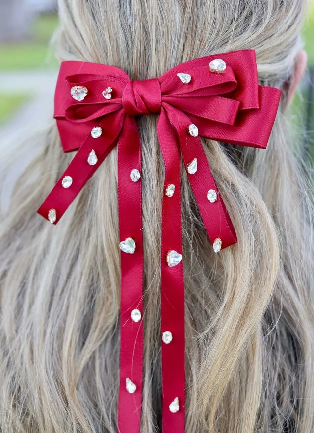 Futrelle CZ Hair Bow BURGUNDY